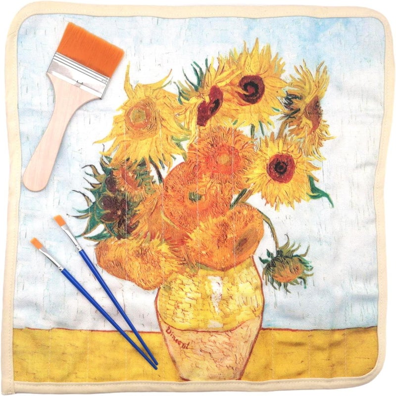 Funny live Paint Brush Holder Art Supplies, Artist Paint Brush & Storage Organizer Roll-Up Case Bag, Protect Acrylic Oil Watercolor Paintbrushes (Sunflower 20 Slot Pockets) - Image 2